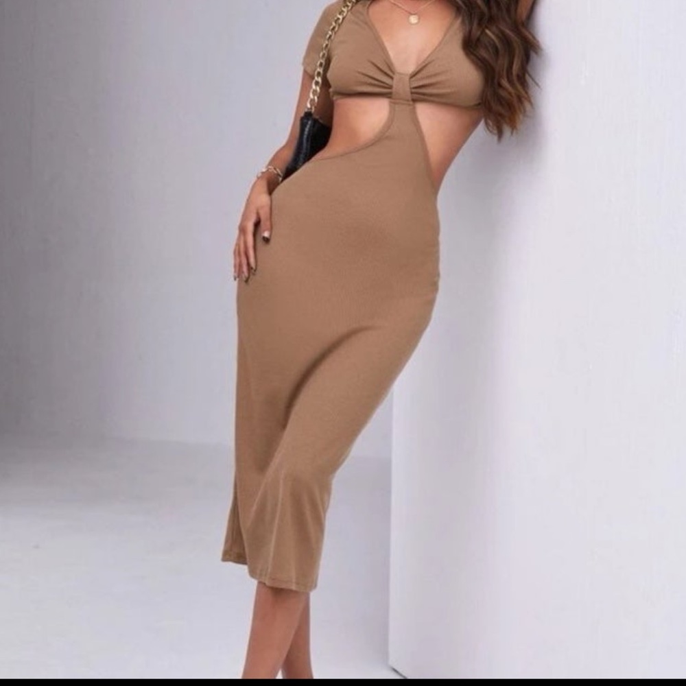 Rib knit maxi dress